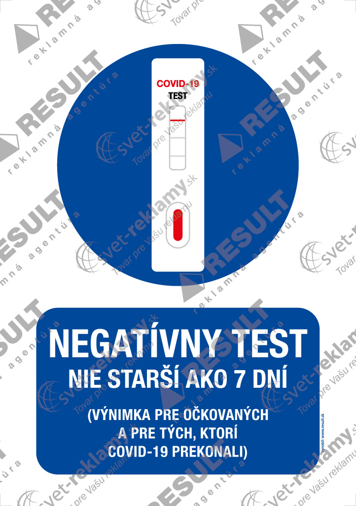 Nálepka Negatívny test Nálepka Negatívny test