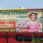 Billboard Predaj cesnaku z dvora