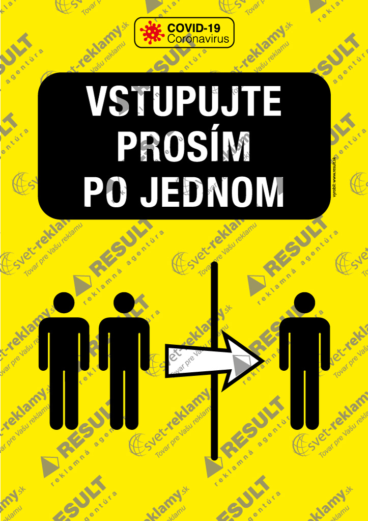 Nálepka VSTUPUJTE PO JEDNOM Nálepka VSTUPUJTE PO JEDNOM